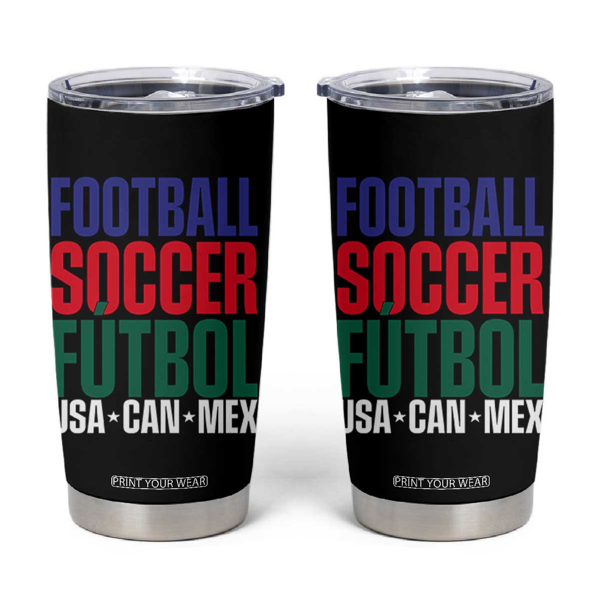 Canada Mexico USA Tumbler Cup Football Fan Gift TS12 Black Print Your Wear