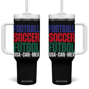 Canada Mexico USA Tumbler With Handle Football Fan Gift TS12 One Size: 40 oz Black Print Your Wear
