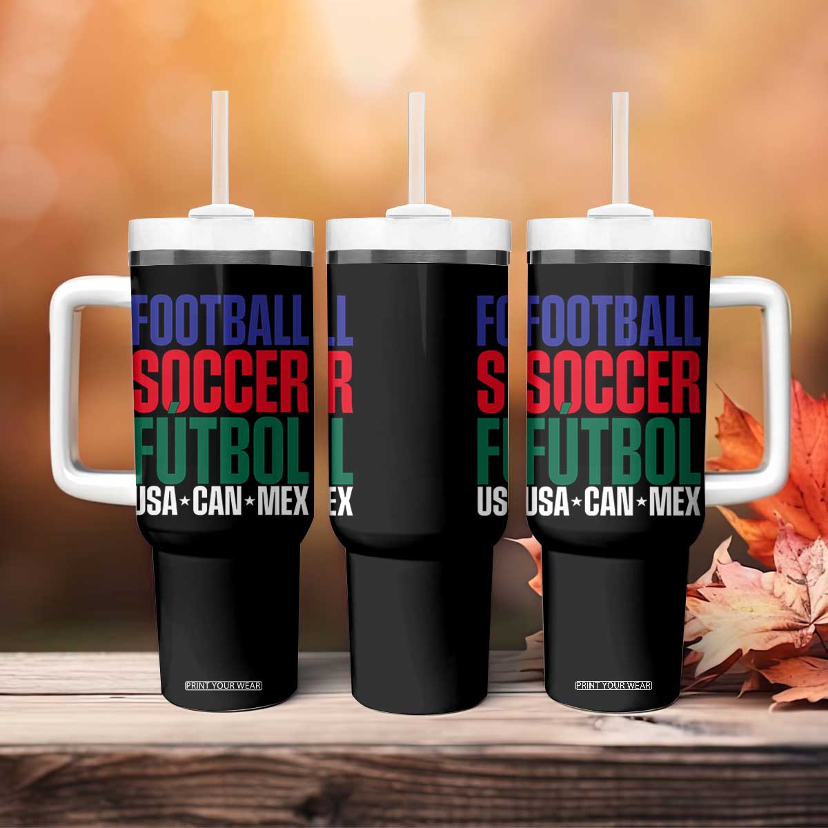 Canada Mexico USA Tumbler With Handle Football Fan Gift TS12 Print Your Wear