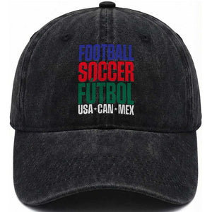 Canada Mexico USA Washed Cotton Baseball Cap Football Fan Gift TS12 Print Your Wear