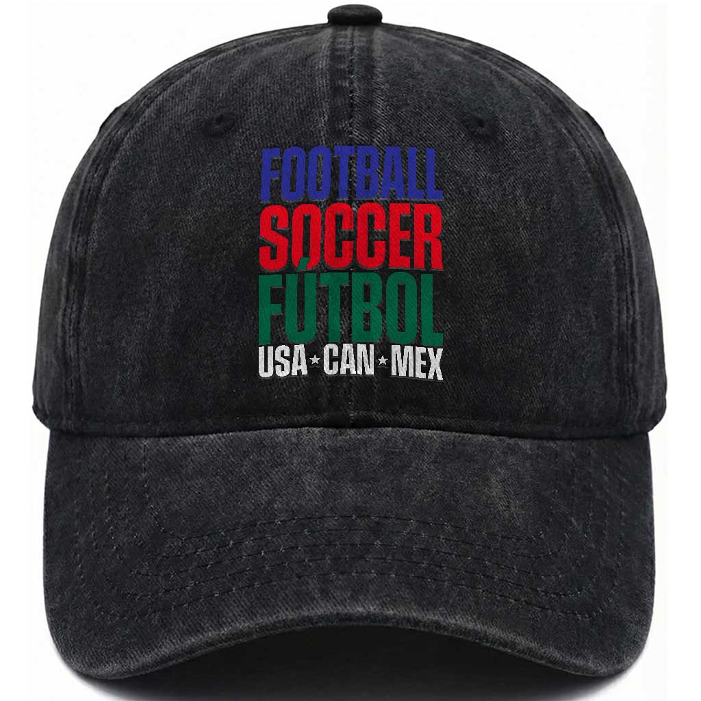Canada Mexico USA Washed Cotton Baseball Cap Football Fan Gift TS12 Print Your Wear
