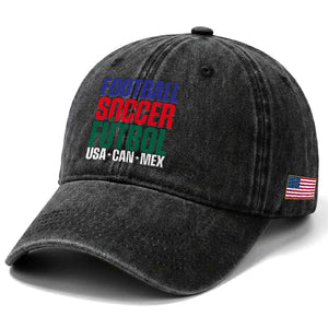 Canada Mexico USA Washed Cotton Baseball Cap Football Fan Gift TS12 Print Your Wear