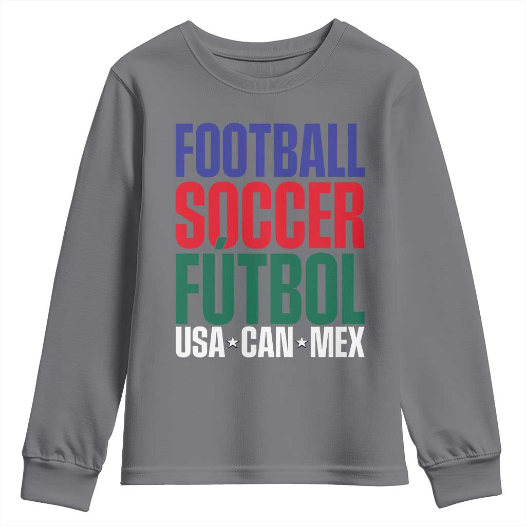 Canada Mexico USA Youth Sweatshirt Football Fan Gift TS12 Charcoal Print Your Wear