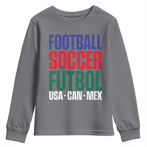 Canada Mexico USA Youth Sweatshirt Football Fan Gift TS12 Charcoal Print Your Wear