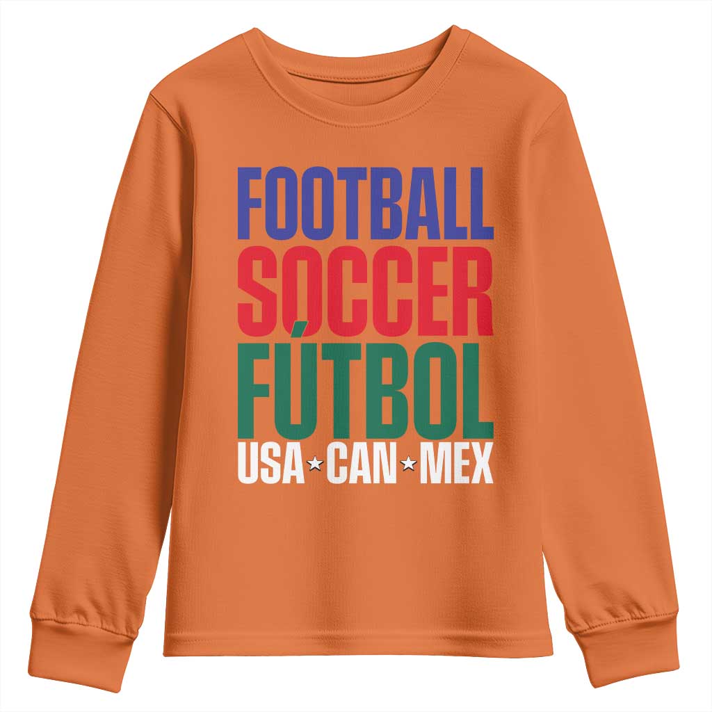 Canada Mexico USA Youth Sweatshirt Football Fan Gift TS12 Orange Print Your Wear