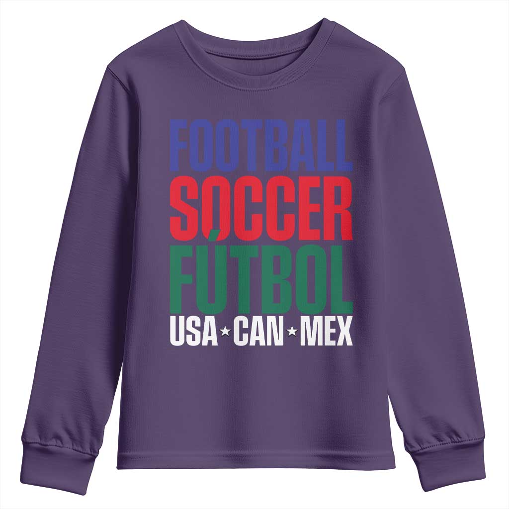 Canada Mexico USA Youth Sweatshirt Football Fan Gift TS12 Purple Print Your Wear