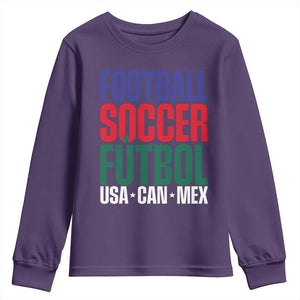 Canada Mexico USA Youth Sweatshirt Football Fan Gift TS12 Purple Print Your Wear