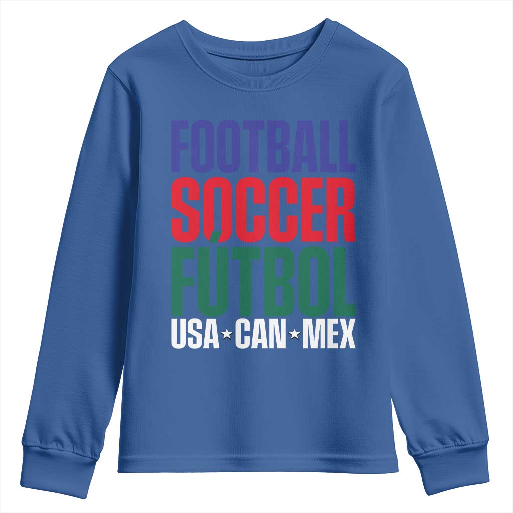 Canada Mexico USA Youth Sweatshirt Football Fan Gift TS12 Royal Blue Print Your Wear