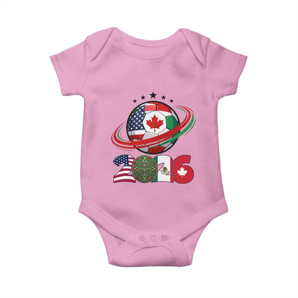 USA Mexico Canada Baby Onesie 2026 Football Fan Gift TS12 Light Pink Print Your Wear