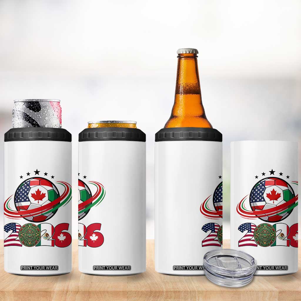 USA Mexico Canada 4 in 1 Can Cooler Tumbler 2026 Football Fan Gift TS12 Print Your Wear