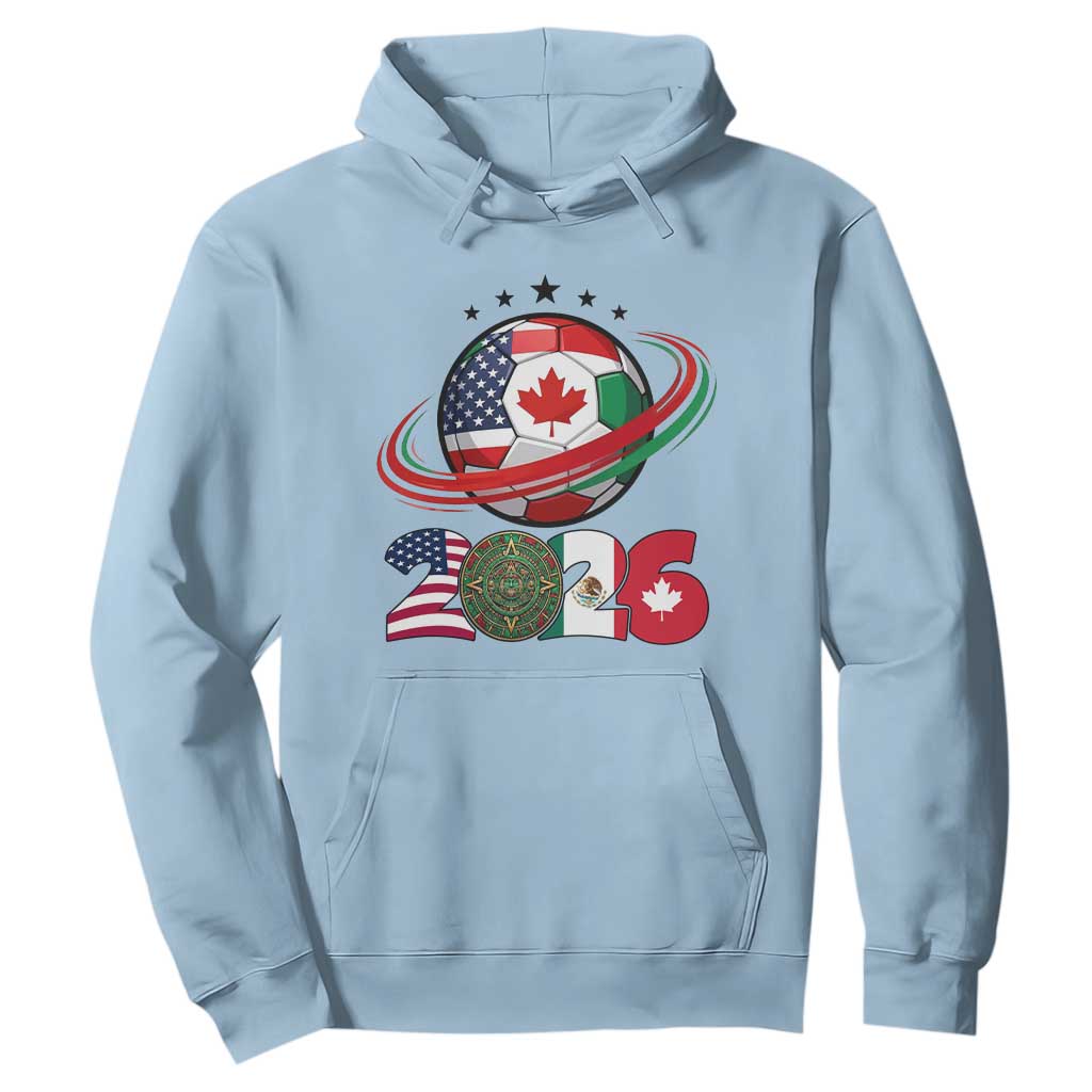 USA Mexico Canada Hoodie 2026 Football Fan Gift TS12 Light Blue Print Your Wear