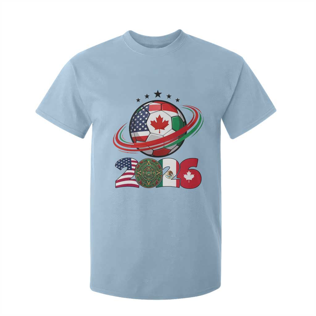 USA Mexico Canada T Shirt For Kid 2026 Football Fan Gift TS12 Light Blue Print Your Wear