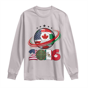 USA Mexico Canada Long Sleeve Shirt 2026 Football Fan Gift TS12 Ice Gray Print Your Wear