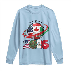 USA Mexico Canada Long Sleeve Shirt 2026 Football Fan Gift TS12 Light Blue Print Your Wear