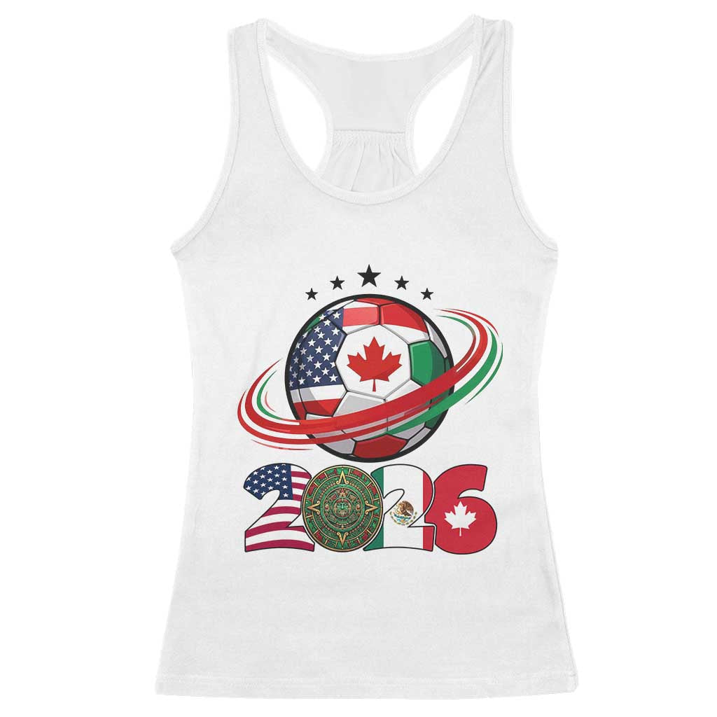 USA Mexico Canada Racerback Tank Top 2026 Football Fan Gift TS12 White Print Your Wear