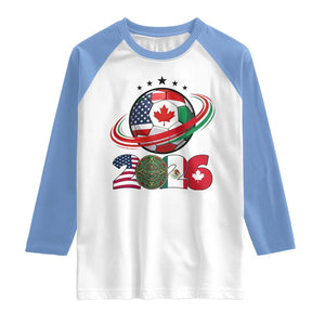 USA Mexico Canada Raglan Shirt 2026 Football Fan Gift TS12 White Carolina Blue Print Your Wear