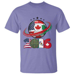 USA Mexico Canada T Shirt 2026 Football Fan Gift TS12 Violet Print Your Wear