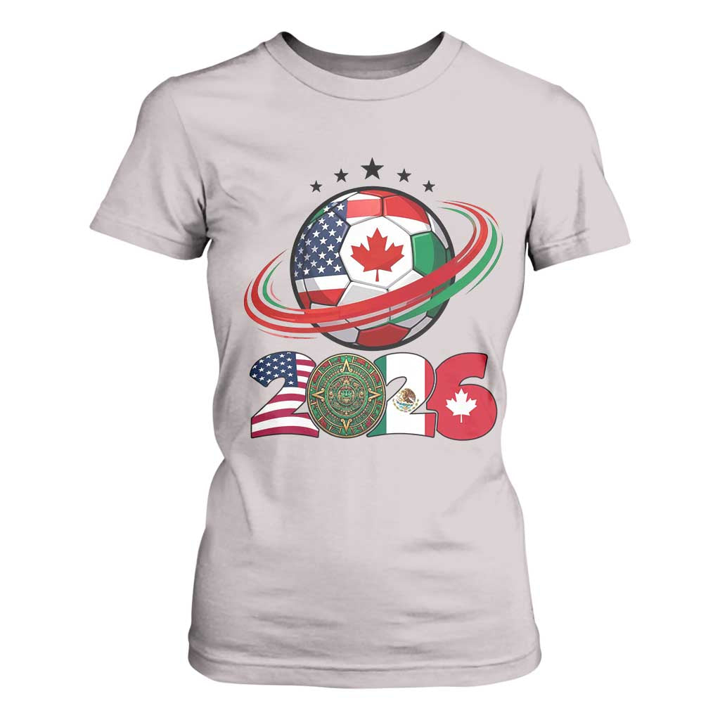 USA Mexico Canada T Shirt For Women 2026 Football Fan Gift TS12 Ice Gray Print Your Wear