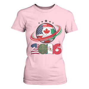 USA Mexico Canada T Shirt For Women 2026 Football Fan Gift TS12 Light Pink Print Your Wear
