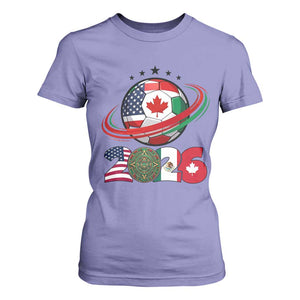 USA Mexico Canada T Shirt For Women 2026 Football Fan Gift TS12 Violet Print Your Wear