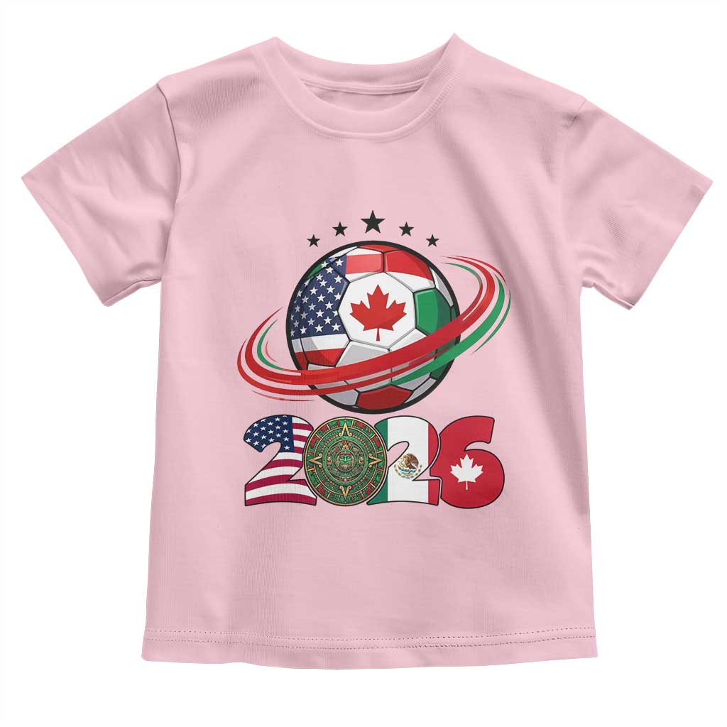 USA Mexico Canada Toddler T Shirt 2026 Football Fan Gift TS12 Light Pink Print Your Wear
