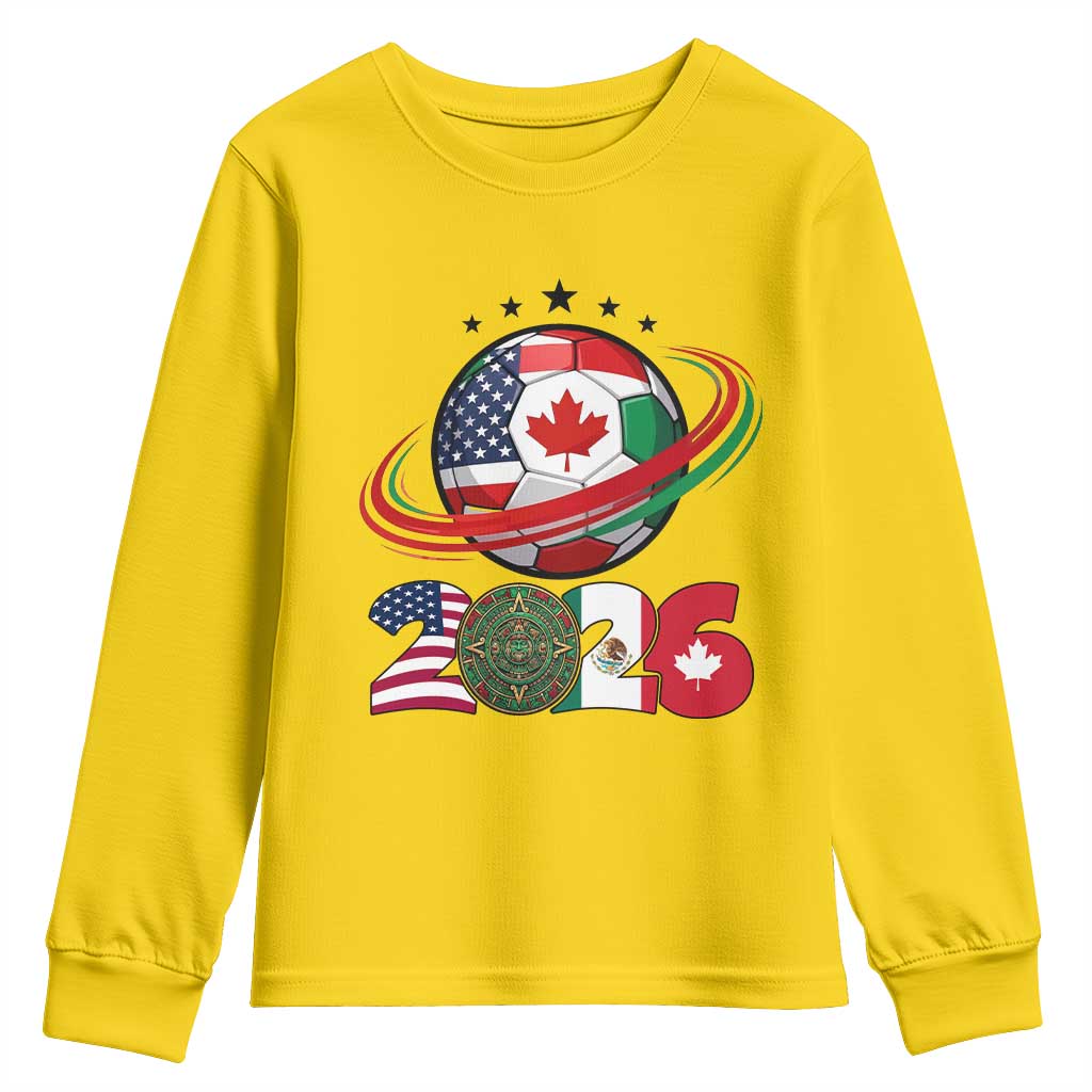 USA Mexico Canada Youth Sweatshirt 2026 Football Fan Gift TS12 Daisy Print Your Wear