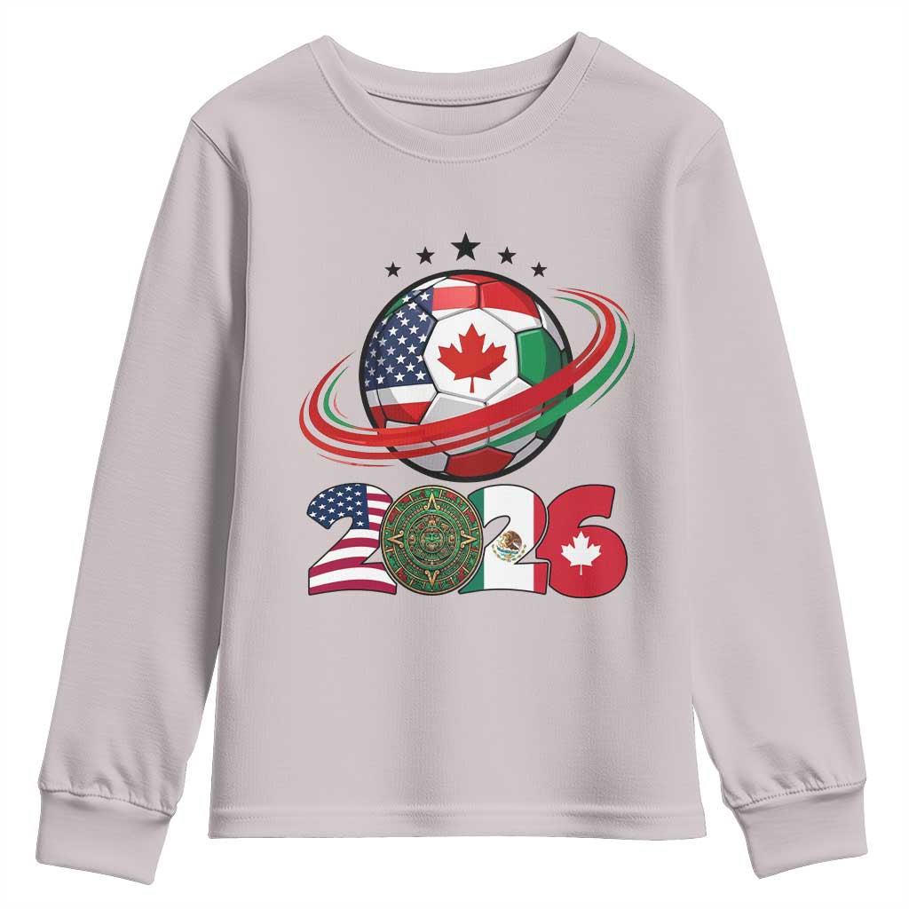 USA Mexico Canada Youth Sweatshirt 2026 Football Fan Gift TS12 Ice Gray Print Your Wear