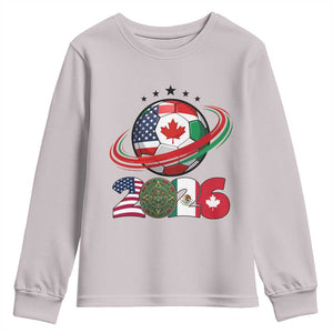 USA Mexico Canada Youth Sweatshirt 2026 Football Fan Gift TS12 Ice Gray Print Your Wear