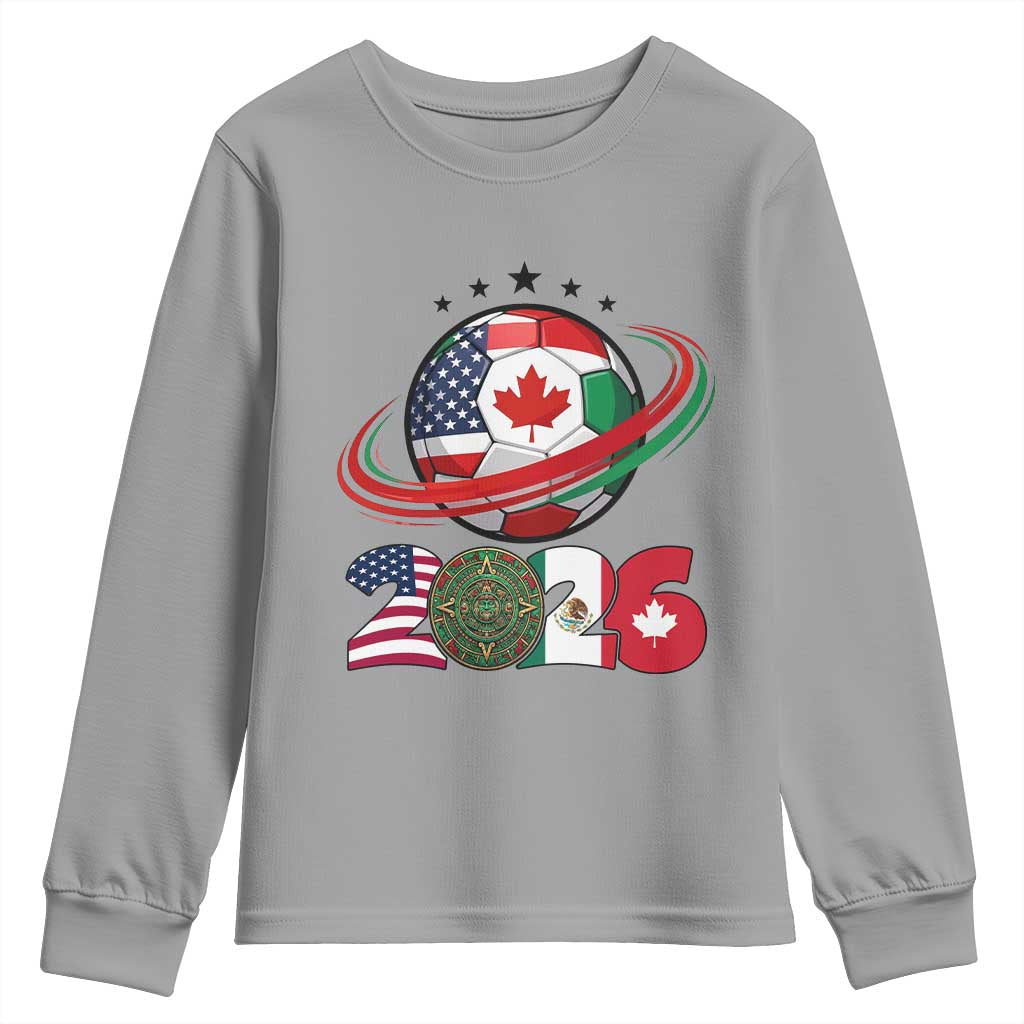 USA Mexico Canada Youth Sweatshirt 2026 Football Fan Gift TS12 Sport Gray Print Your Wear
