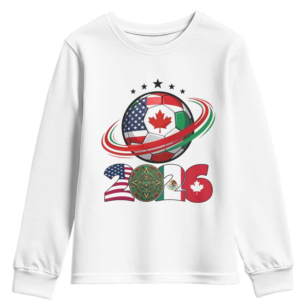 USA Mexico Canada Youth Sweatshirt 2026 Football Fan Gift TS12 White Print Your Wear