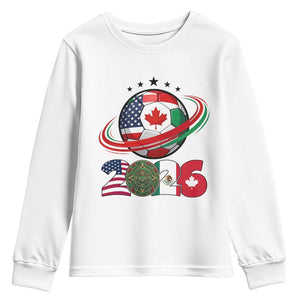 USA Mexico Canada Youth Sweatshirt 2026 Football Fan Gift TS12 White Print Your Wear
