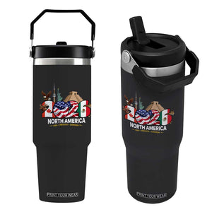 2026 North American Football Supporters Flip Straw Tumbler TS12 One Size: 30 oz Black Print Your Wear