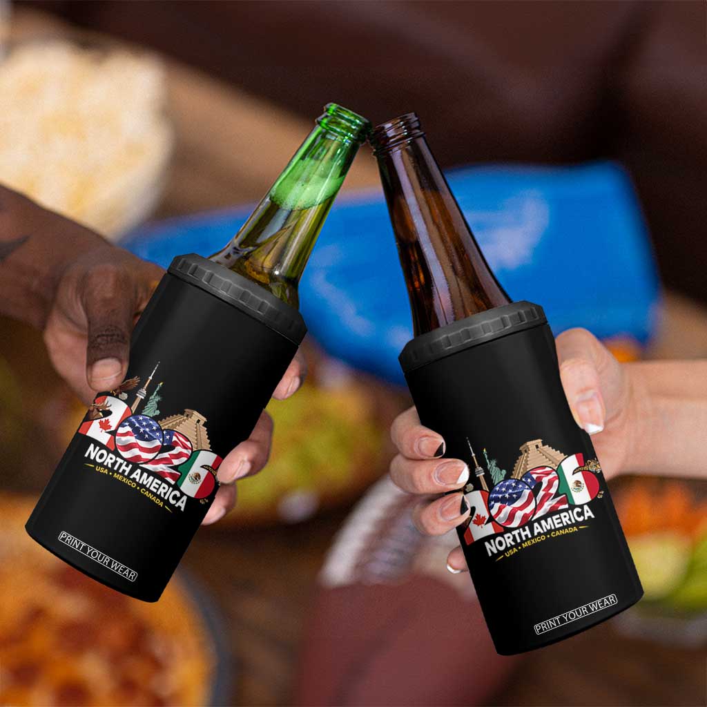 2026 North American Football Supporters 4 in 1 Can Cooler Tumbler TS12 Print Your Wear