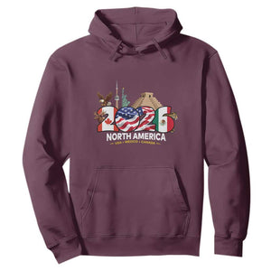 2026 North American Football Supporters Hoodie TS12 Maroon Print Your Wear