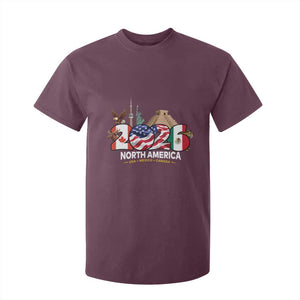 2026 North American Football Supporters T Shirt For Kid TS12 Maroon Print Your Wear