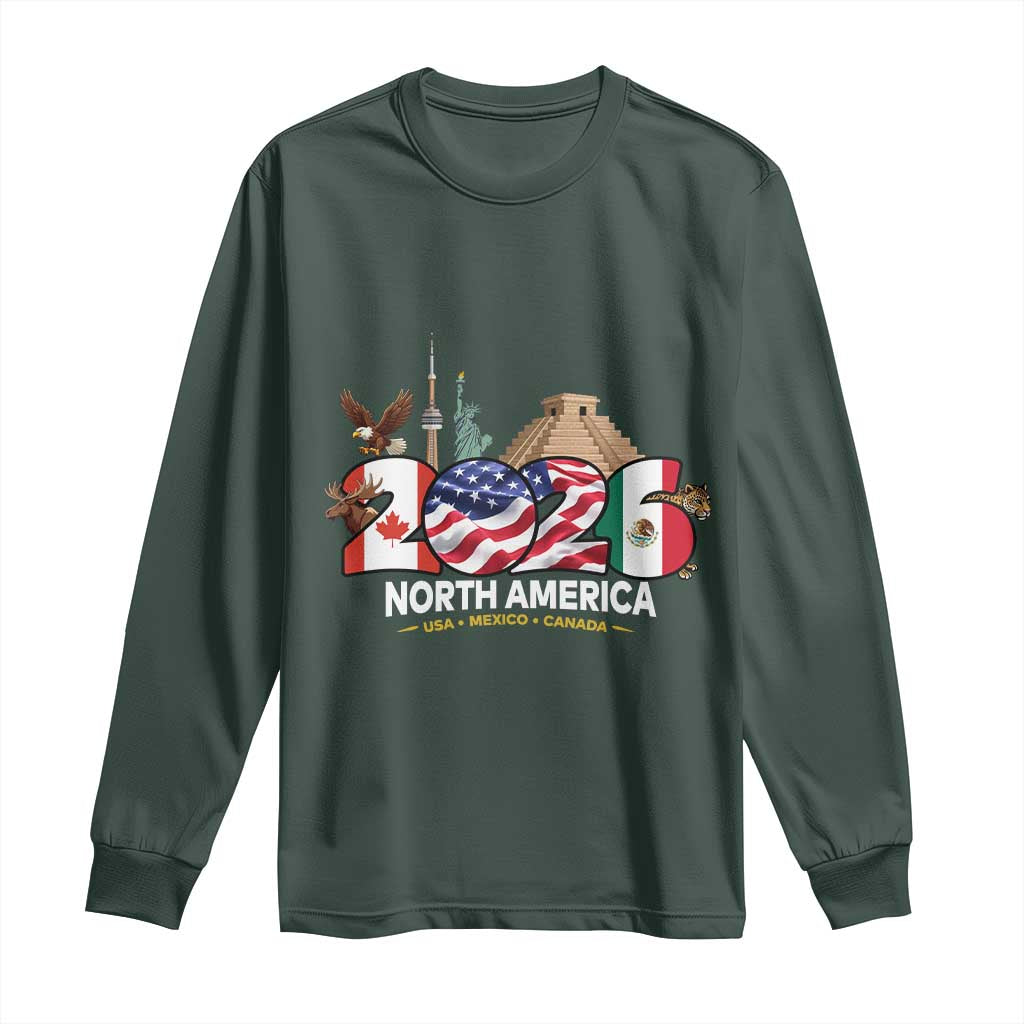 2026 North American Football Supporters Long Sleeve Shirt TS12 Dark Forest Green Print Your Wear