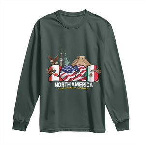 2026 North American Football Supporters Long Sleeve Shirt TS12 Dark Forest Green Print Your Wear