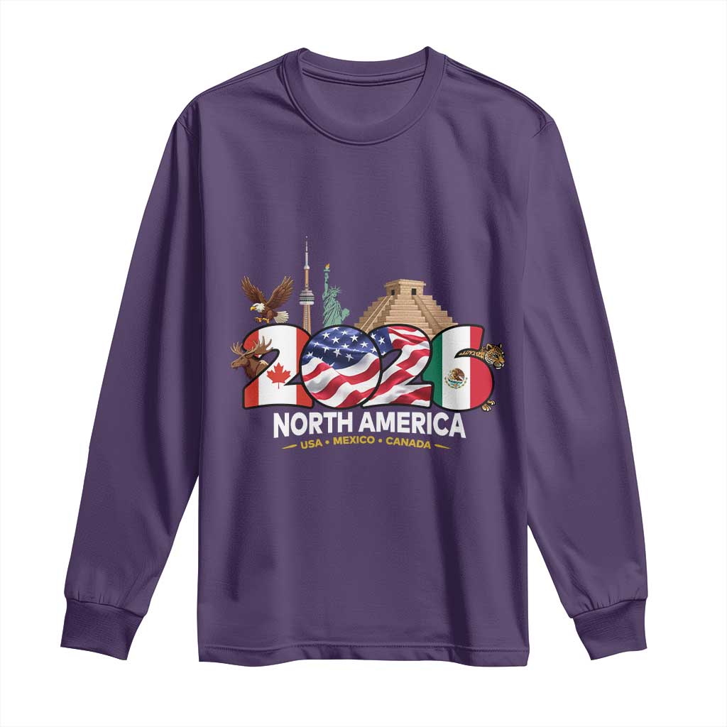 2026 North American Football Supporters Long Sleeve Shirt TS12 Purple Print Your Wear