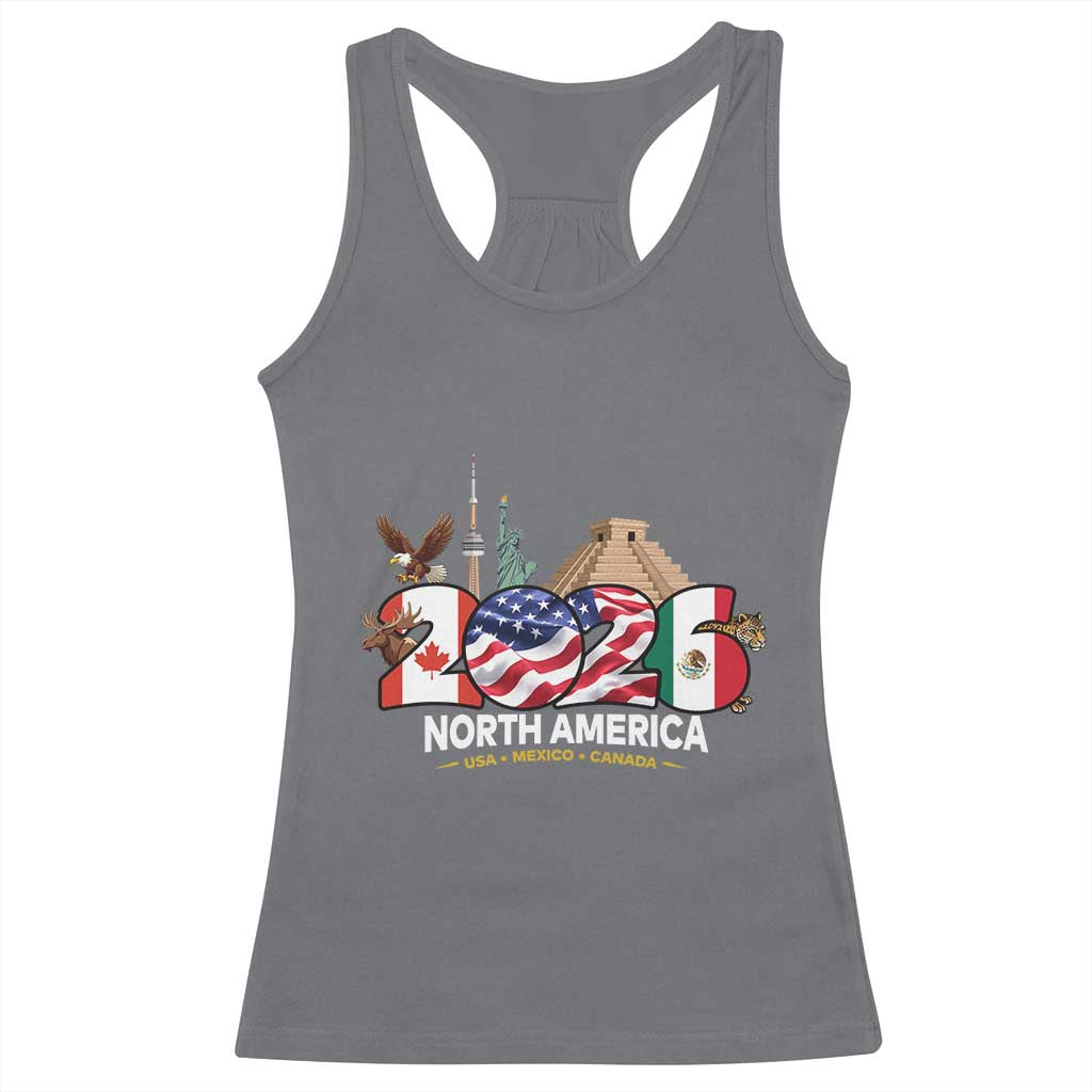 2026 North American Football Supporters Racerback Tank Top TS12 Charcoal Print Your Wear