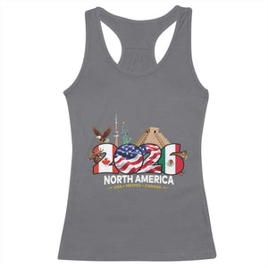 2026 North American Football Supporters Racerback Tank Top TS12 Charcoal Print Your Wear