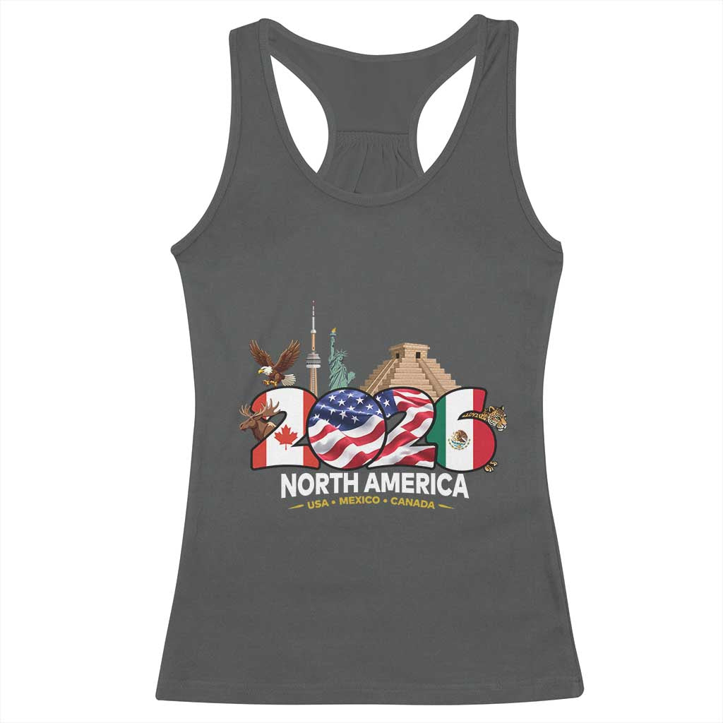 2026 North American Football Supporters Racerback Tank Top TS12 Dark Heather Print Your Wear