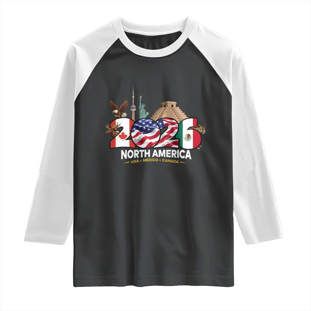 2026 North American Football Supporters Raglan Shirt TS12 Black White Print Your Wear
