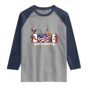 2026 North American Football Supporters Raglan Shirt TS12 Sport Gray Navy Print Your Wear