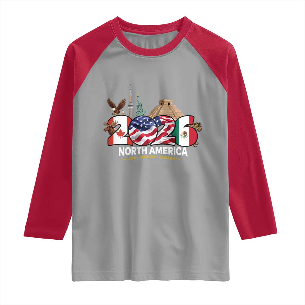 2026 North American Football Supporters Raglan Shirt TS12 Sport Gray Red Print Your Wear