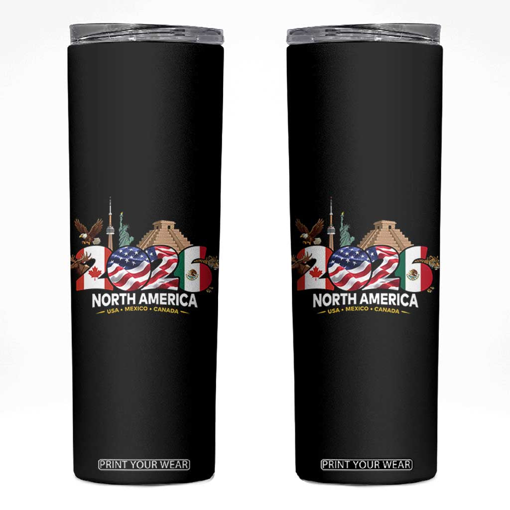 2026 North American Football Supporters Skinny Tumbler TS12 Black Print Your Wear