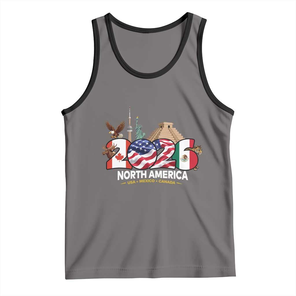 2026 North American Football Supporters Tank Top TS12 Deep Heather Black Print Your Wear
