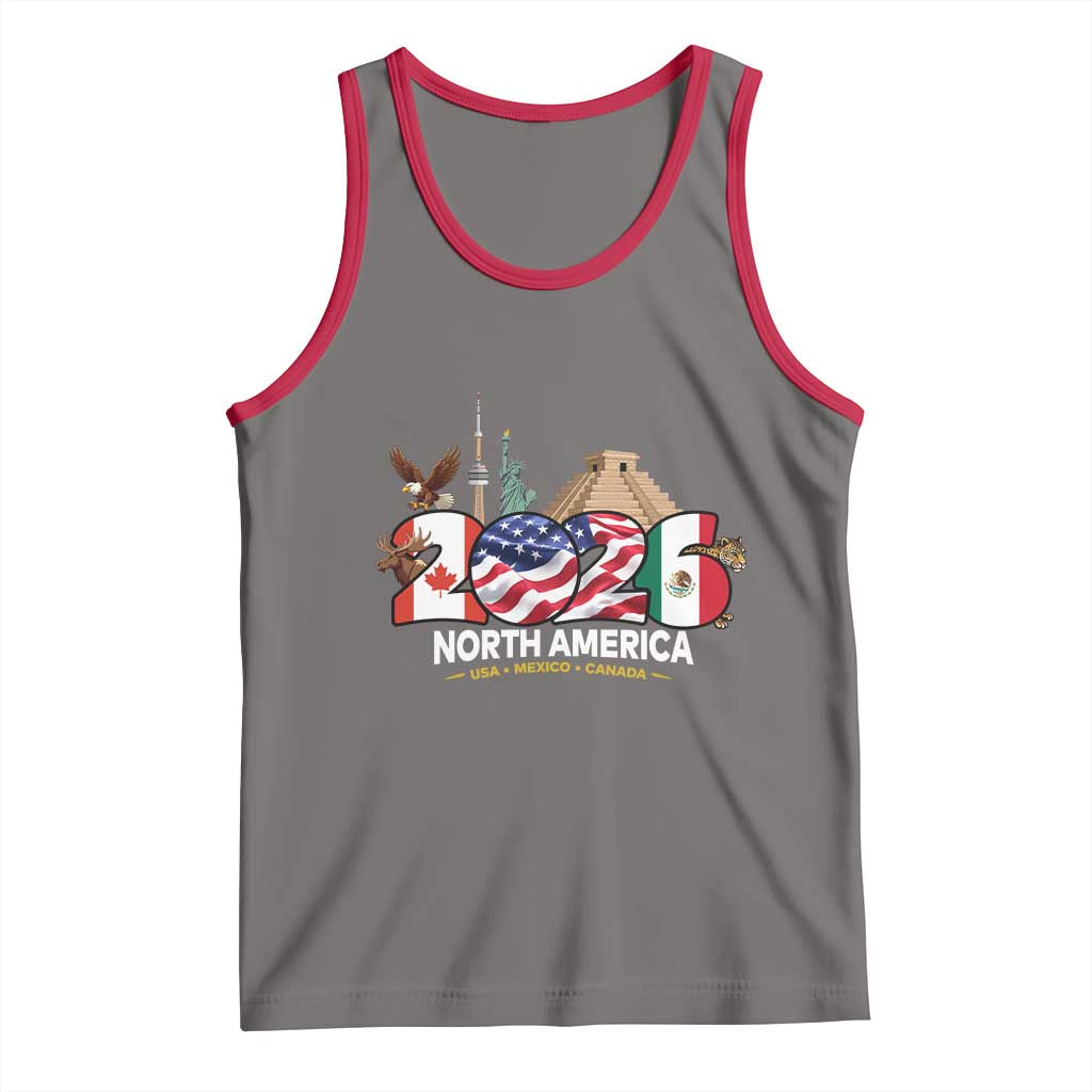 2026 North American Football Supporters Tank Top TS12 Deep Heather Red Print Your Wear