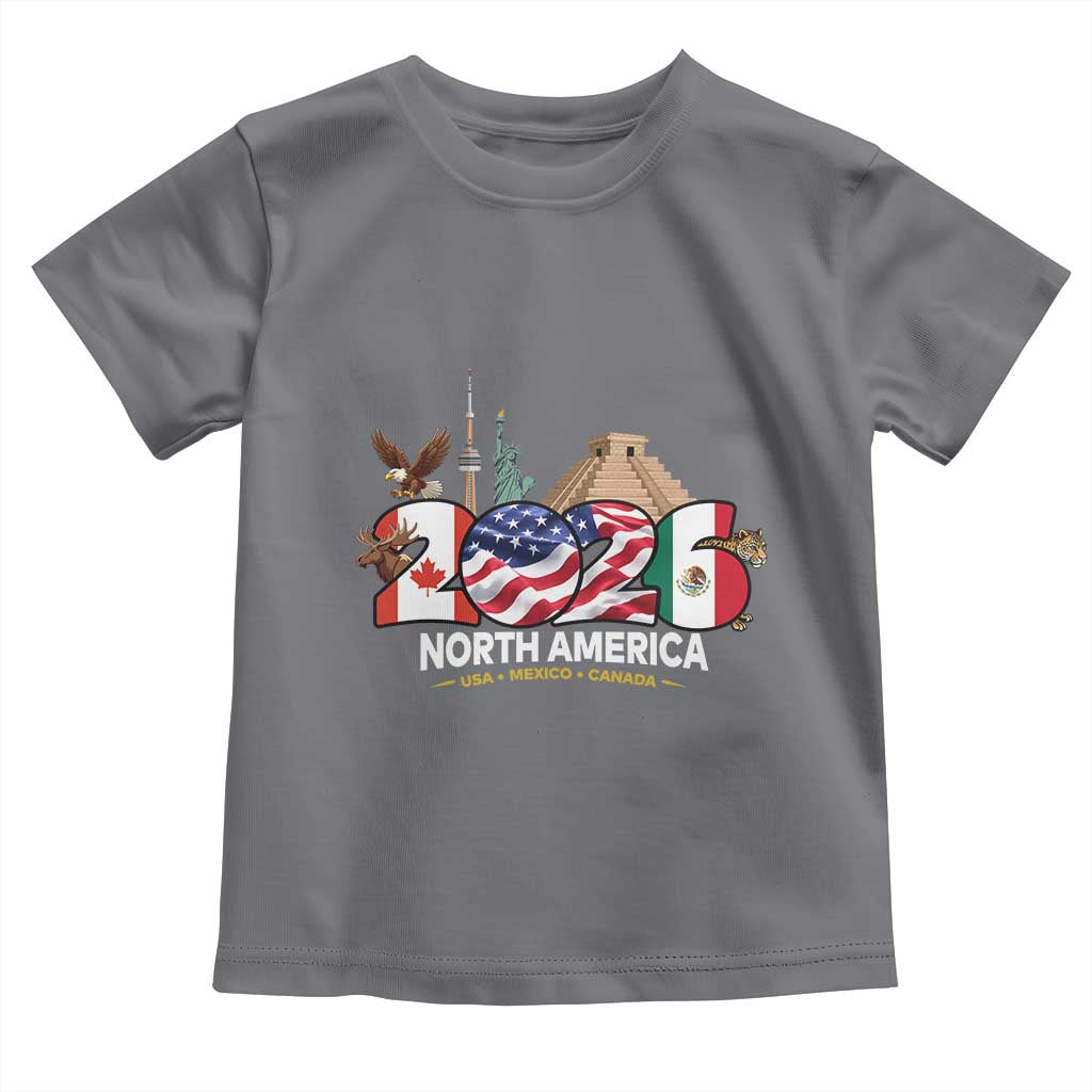 2026 North American Football Supporters Toddler T Shirt TS12 Charcoal Print Your Wear