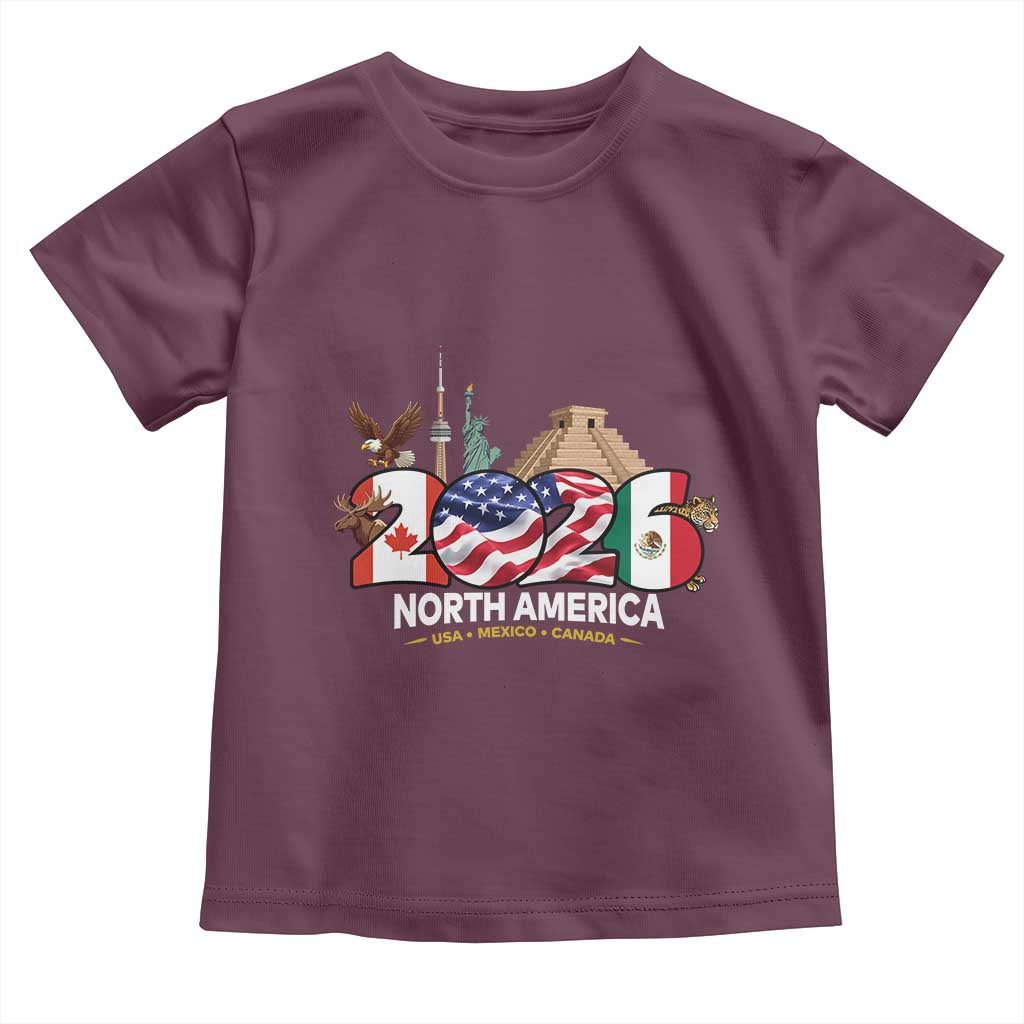 2026 North American Football Supporters Toddler T Shirt TS12 Maroon Print Your Wear