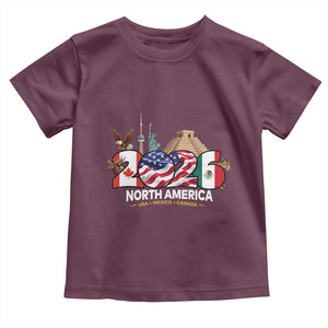 2026 North American Football Supporters Toddler T Shirt TS12 Maroon Print Your Wear